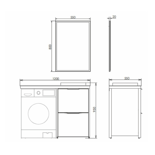 Тумба с раковиной Comforty 00-00014813CF 120x55x95 - фото 2