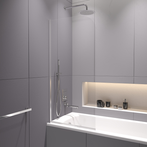 Душевая шторка на ванну RGW Screens 411110908-11 80х150 стекло прозрачное профиль хром глянцевый ориентация универсальная - фото 2