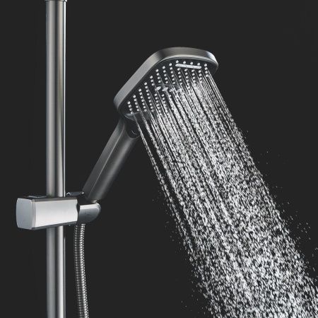 Душевая стойка Shevanik S4136T настенная цвет оружейная сталь