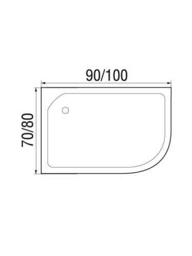 Душевой поддон WEMOR 90/80/24 R (10000006056) 90х80 акрил белый - фото 2