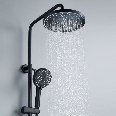 Душевая стойка Shevanik S4336H настенная цвет черный