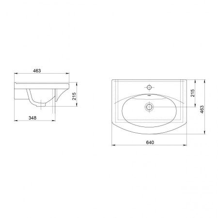 Раковина из сантехнического фарфора Santeri Новая 131207S0011B0 60х50 накладная цвет белый