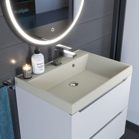 Раковина из искусственного камня Uperwood Classic Quartz 291030014 60х50 полувстраиваемая цвет бежевый