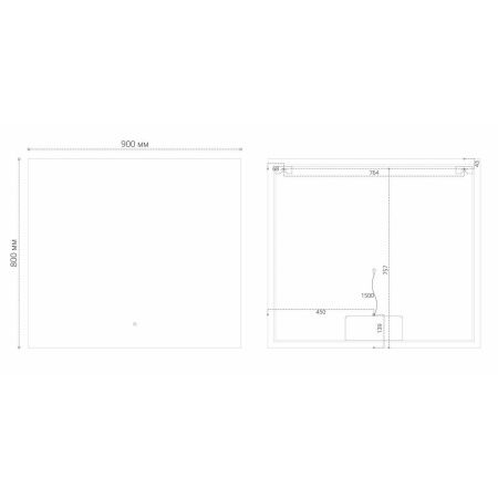 Зеркало с подсветкой Grossman PRAGMA-норма 189080 90х80 подвесное