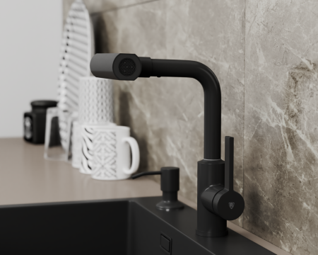 Смеситель для кухни Rush Tinos TI3732-17Black на столешницу черный