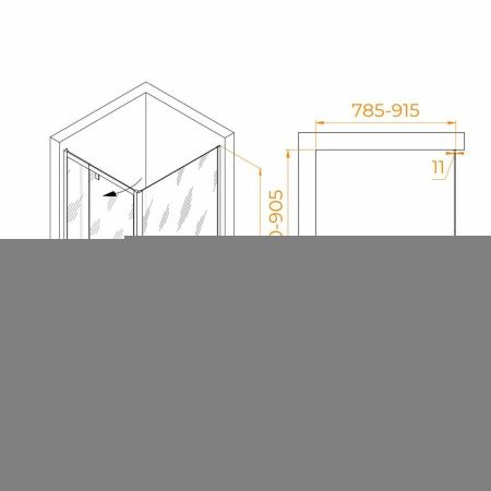 Душевой уголок RGW Passage 41084489-011 90х80 стекло прозрачное профиль хром без поддона