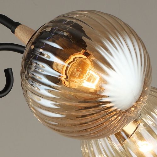 Люстра на штанге Reluce 04886-0.3-05 BK+WOOD - фото 3