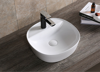 Раковина из сантехнического фарфора Cerutti SPA CR0075 40х40 накладная цвет белый 1 отверстие под смеситель