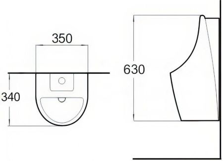 Писсуар подвесной SantiLine SL-6001 белый