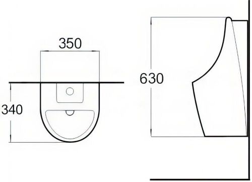 Писсуар сенсорный SantiLine SL-6001 подвесной белый - фото 2
