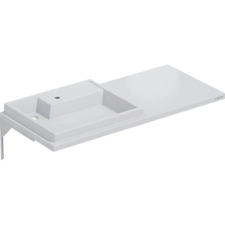 Раковина из искусственного камня СанТа Юпитер 900135 130х50 над стиральной машиной цвет белый 1 отверстие под смеситель