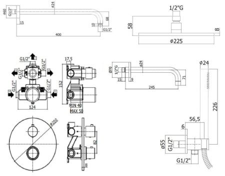 Душевая система Paffoni Light KITLIQ019CR141 встраиваемая в стену