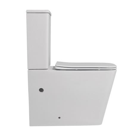 Унитаз напольный с бачком Abber Rechteck AC1210 белый с сиденьем безободковый каскадный смыв