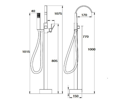 Смеситель BOCH MANN RESIA BM7775 напольный хром