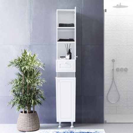 Шкаф-пенал Damixa Palace One M41CSR0303WG 30х33х190 напольный цвет белый глянцевый