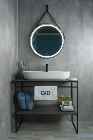 Раковина керамическая Gid Lago 51190 80х40 накладная цвет белый 1 отверстие под смеситель