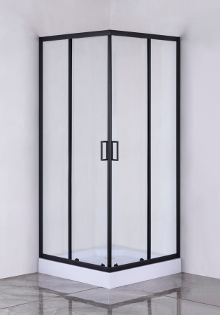Душевой уголок Taliente TA-09092-1CB 90х90 стекло прозрачное профиль черный матовый без поддона
