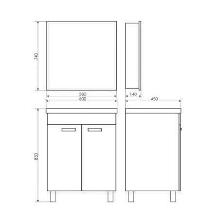 Зеркало-шкаф Comforty Диана 00003121162CF 60х70 подвесной цвет белый