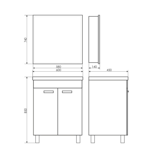 Зеркало-шкаф Comforty Диана 00003121162CF 58х74 - фото 2