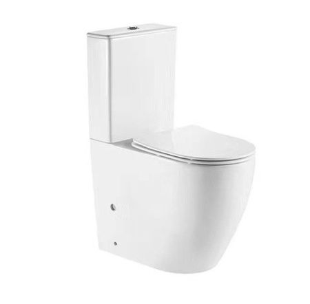 Унитаз напольный с бачком CeramaLux 1289А белый с сиденьем микролифт безободковый