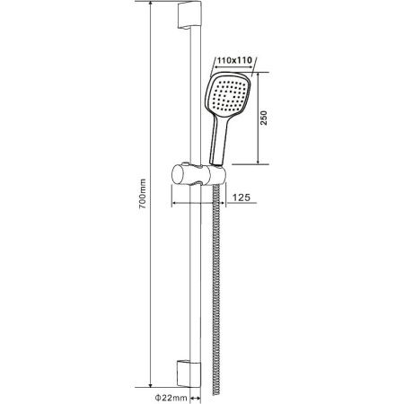Душевой гарнитур Orange O-Shower OS804b настенный черный