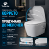 Унитаз подвесной Taliente Correto CR25200+SMcromo белый с сиденьем микролифт безободковый душевой смыв