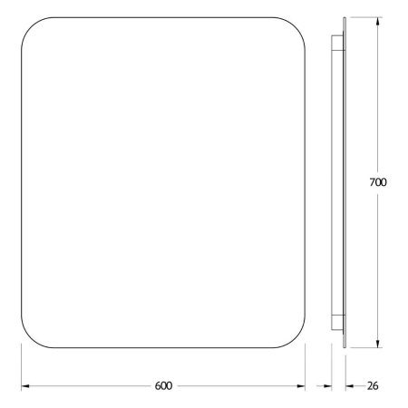 Зеркало с подсветкой Defesto OPTI DF 2806R 60х70 подвесное