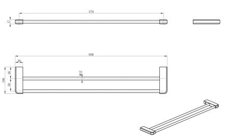 Полотенцедержатель Wonzon & Woghand WW-V3102-CR