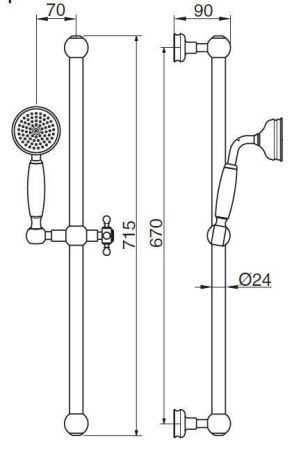 Душевой гарнитур Cezares OLIMP OLIMP-SD-02 настенный бронза