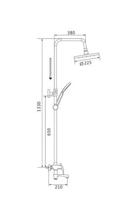 Душевая стойка Shevanik S9436 настенная цвет хром