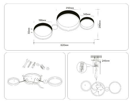 Люстра потолочная Ambrella Light LineTech (ЛинеТецх) FL4814