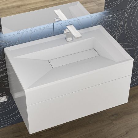 Раковина из искусственного камня Uperwood Lotus 35480000000 80х50 полувстраиваемая цвет белый