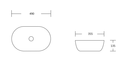 Раковина из сантехнического фарфора MILLEAU BOUTIQUE MU7100K-MG/EGG 49х36 накладная цвет золото без отверстий под смеситель - фото 2
