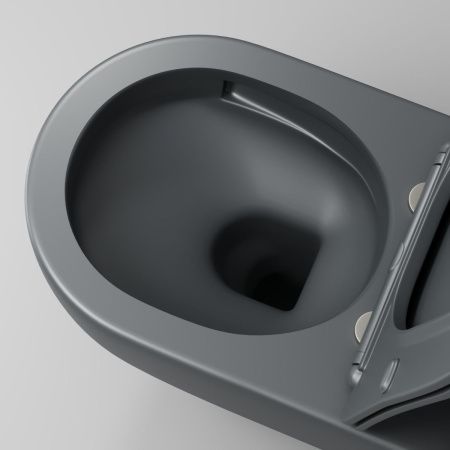 Унитаз подвесной Grossman Торнадо GR-4457GMSQ серый с сиденьем микролифт безободковый смыв торнадо