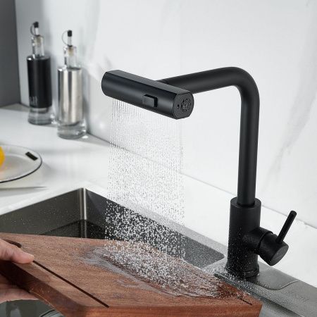 Смеситель для кухни Shevanik S263H на мойку черный