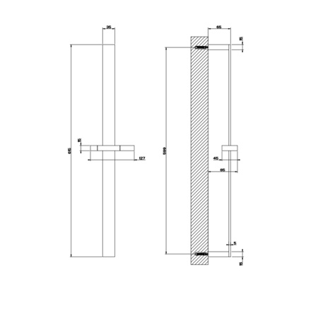 Душевая штанга Gessi Rettangolo 20144#299 цвет черный