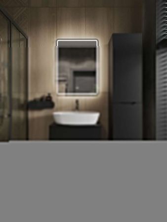 Тумба с раковиной Orange Line Li-60TubMDF+B08-500W 60х50 подвесная цвет черный