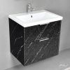 Тумба с раковиной Alavann Anna ALV1164000 60х50 подвесная цвет черный