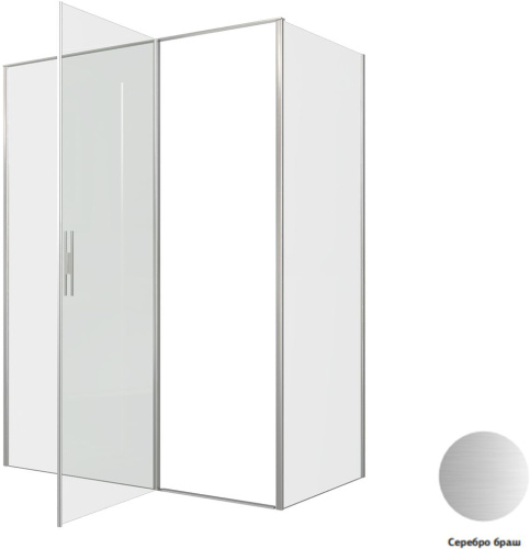 Душевой уголок Allen Brau Priority 3.31038.BA + 3.31041.BA 160х80 стекло прозрачное профиль серебро брашированное без поддона - фото 4
