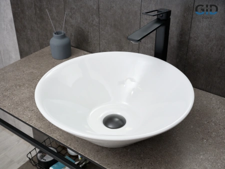 Раковина керамическая Gid Esfera 51210 40х40 накладная цвет белый без отверстий под смеситель