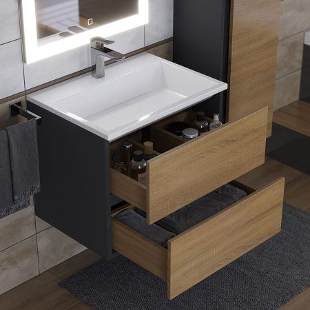 Раковина из искусственного камня Uperwood Barsa 2911120345 60х50 полувстраиваемая цвет белый