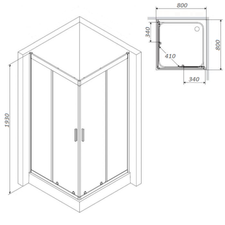 Душевой уголок Parly ZQ8111 80х80 стекло с рисунком профиль хром с поддоном