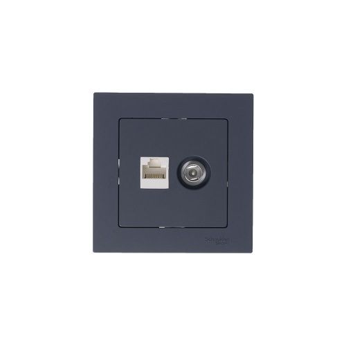 Розетка двойная комп+ТВ, RJ45+TV Systeme Electric AtlasDesign (АтласДесигн) ATN000789 - фото 5