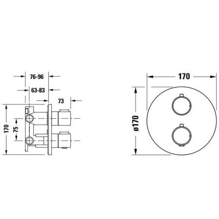 Смеситель для душа Duravit TH4200008010 встраиваемый в стену хром с термостатом
