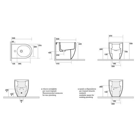 Биде напольное Kerasan FLO 312601 цвет белый