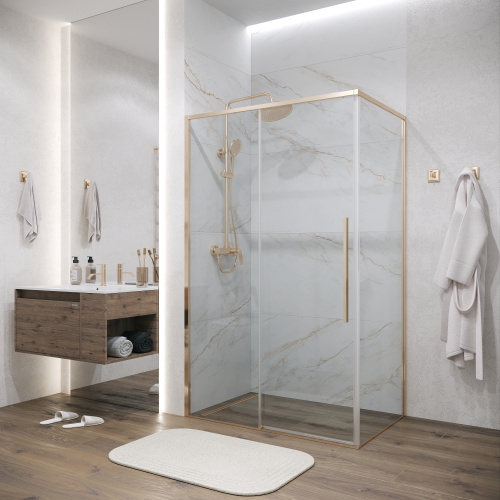 Душевой уголок Grossman Galaxy 120.K33.01.1490.32.00 140х90 стекло прозрачное профиль золото матовое - фото 2
