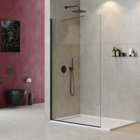 Душевая перегородка Cezares LIBERTA LIBERTA-L-1-TB-125-C-NERO 125х195 стекло прозрачное профиль черный