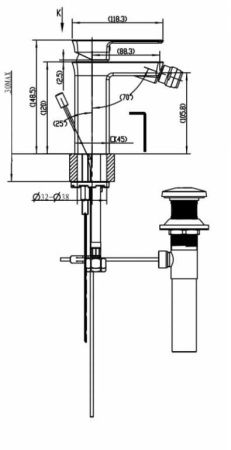 Смеситель Bravat Phillis F356101C-ENG на биде хром