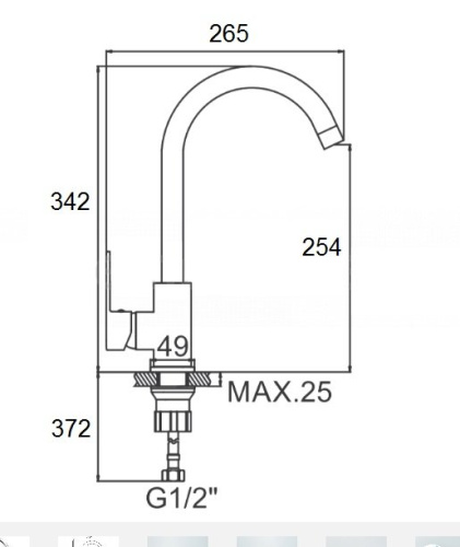 Смеситель для кухни D-Lin D155452-6 на мойку хром - фото 2