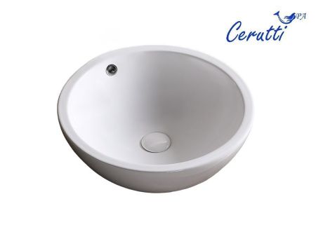 Раковина из сантехнического фарфора Cerutti SPA CR1001 50х50 накладная цвет белый без отверстий под смеситель